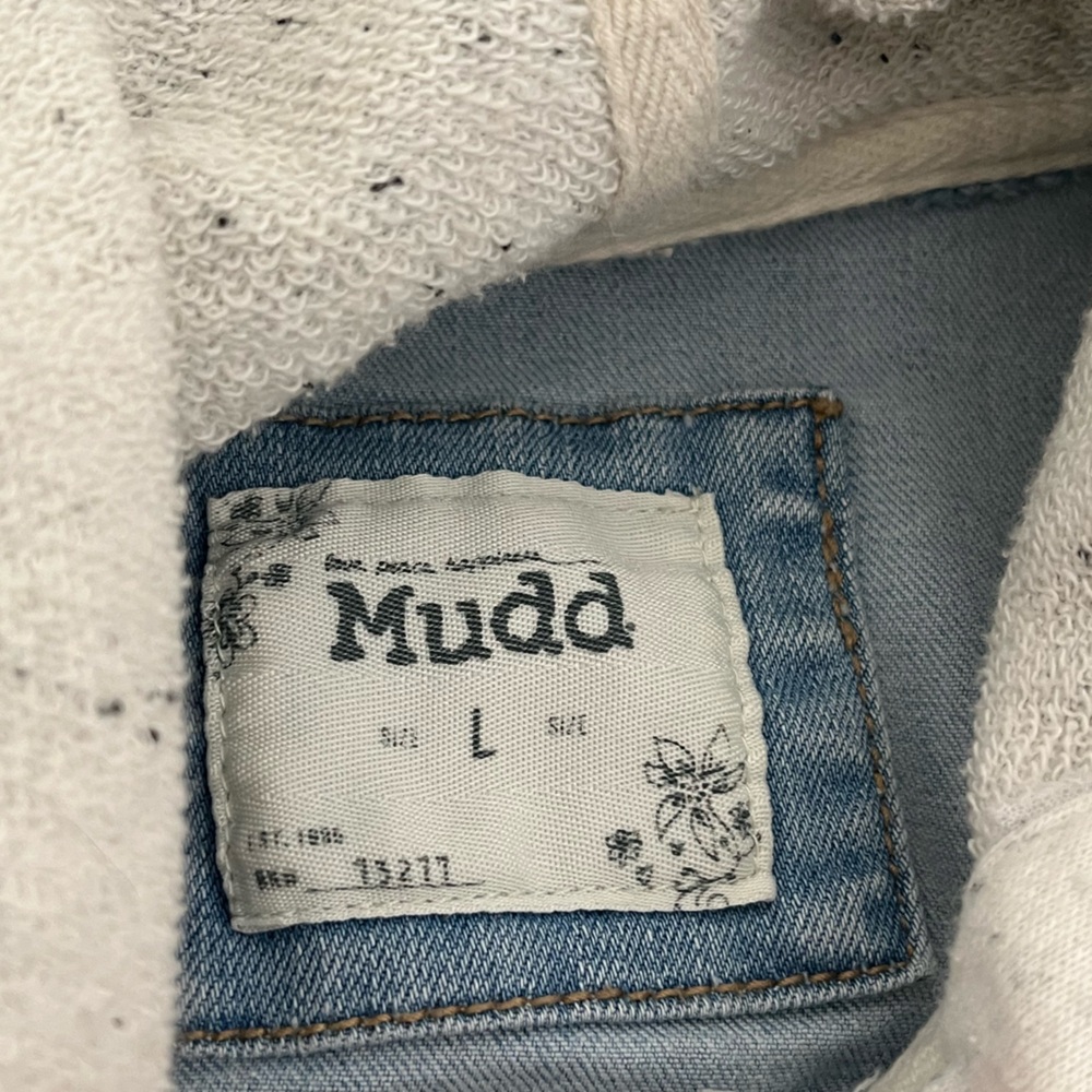 Mudd Denim Button Hooded Jacket Large - image 5